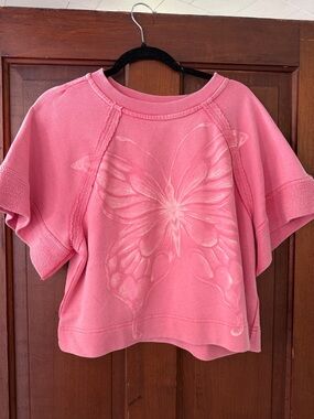 Dahlia Butterfly Graphic Print Top